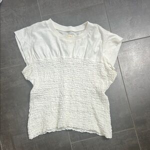Women's White Textured Top #anyhropologie Sz M